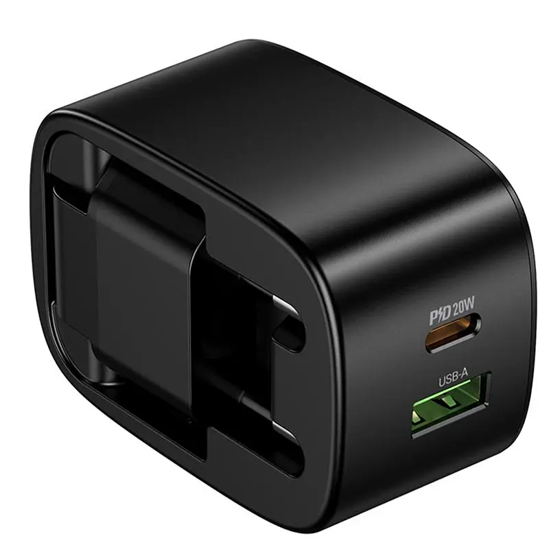 СЗУ Hoco CS101A Folding PD20W+QC3.0 (1USB-A/1C) Black - фото 5
