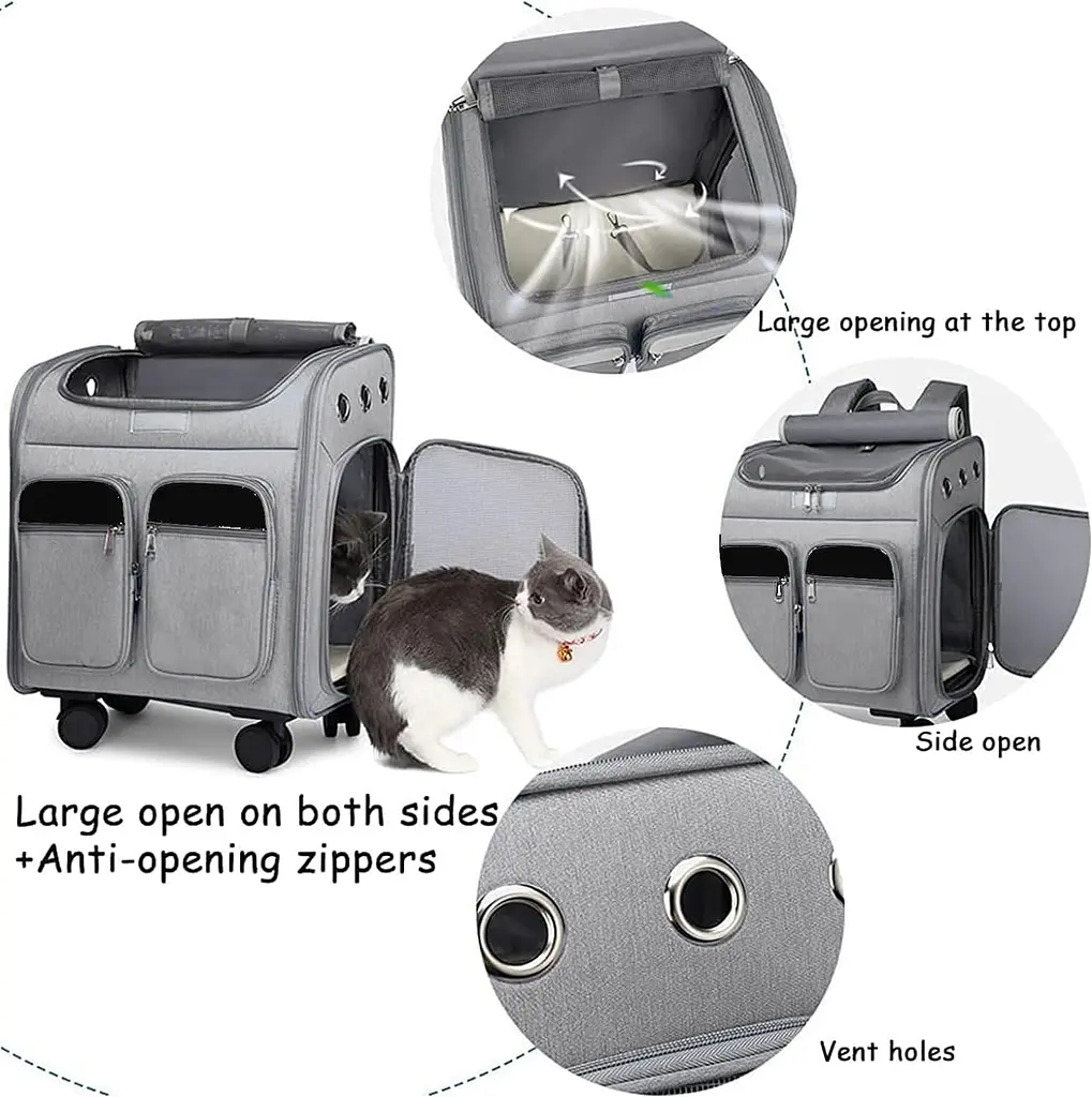 Візок-рюкзак для переноски собак і котів Voyager Pet LVGB2010 з телескопічною ручкою і 4-ма колесами - фото 3
