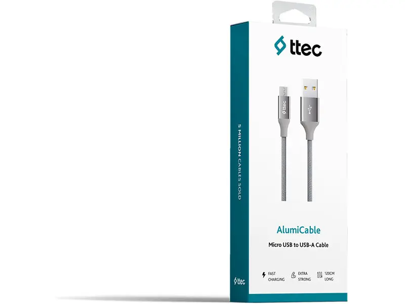 Кабель Ttec USB-microUSB AlumiCable 1.2m Space Gray (2DK11UG) - фото 2