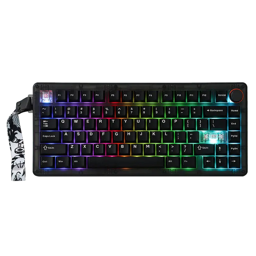 Игровая беспроводная механическая клавиатура CIDOO QK75 / Три режима подключения / CIDOO Pearl White Switch / Black - фото 2