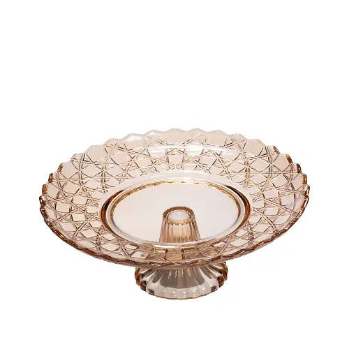 Фруктовница стеклянная на ножке Ø29 (см) круглая Коричневый Yiwu 64486-20 - фото 2