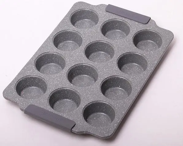 Форма для выпечки Kamille кексов Marble 12 ячеек 38х26х3 см kuh0006936 - фото 2