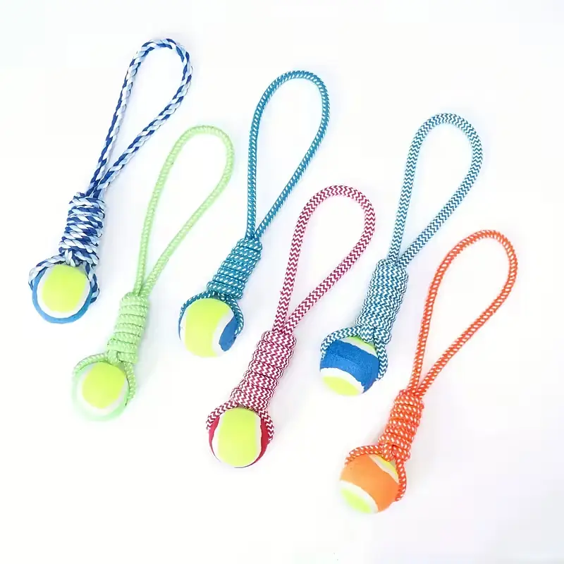 Інтерактивна іграшка для собак Derby Dog Rope Toy with Tennis - фото 3