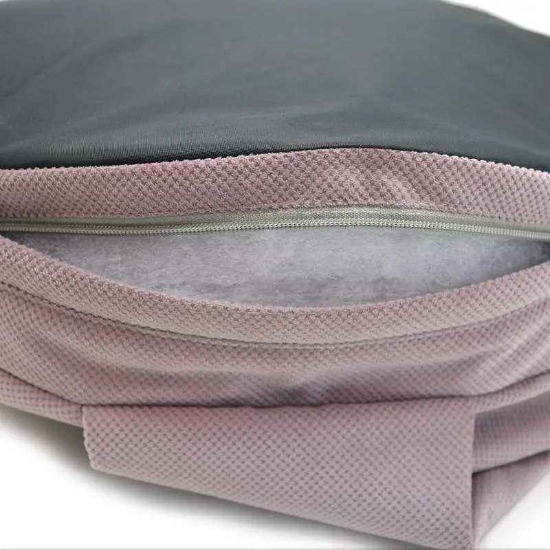 Лежак пуф з ковдрою для собак та котів Zoo-hunt Mеджик круглий темно-рожевий №1 420х420х90 мм - фото 2