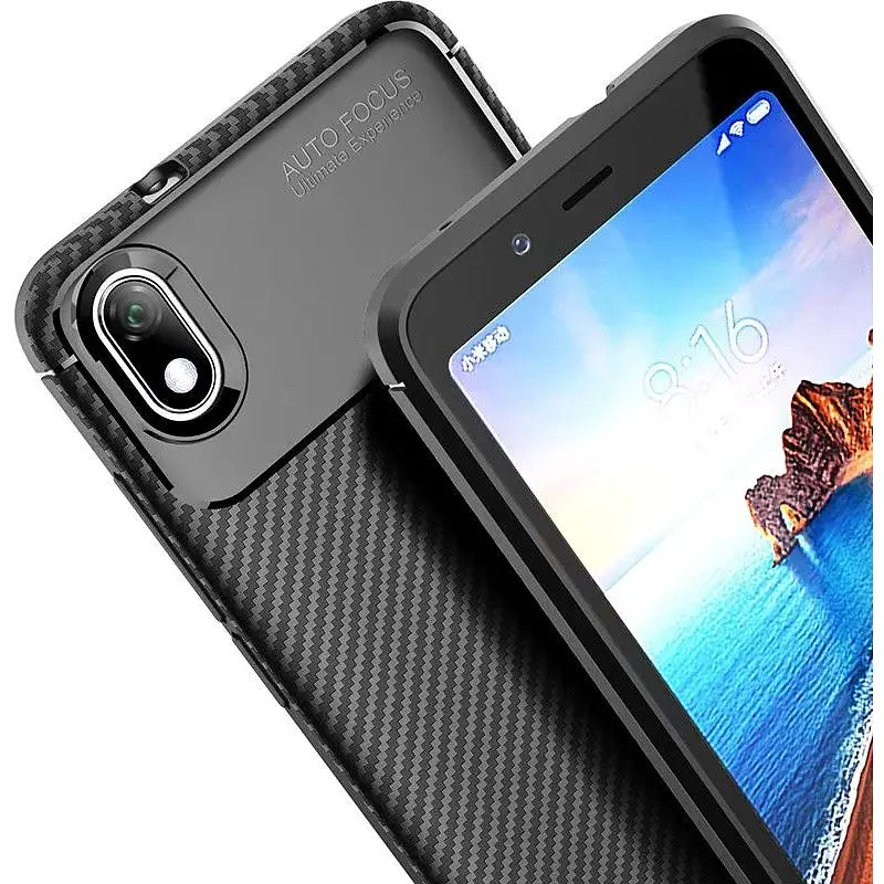 Чохол-накладка Toto TPU Carbon Fiber 1.5 mm Case Xiaomi Redmi 7A Black - фото 7