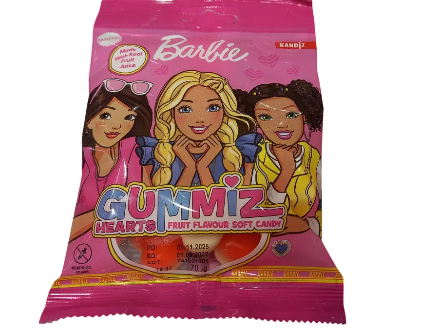 Желейные конфеты Barbie Сердечка 70 г (850064550597)