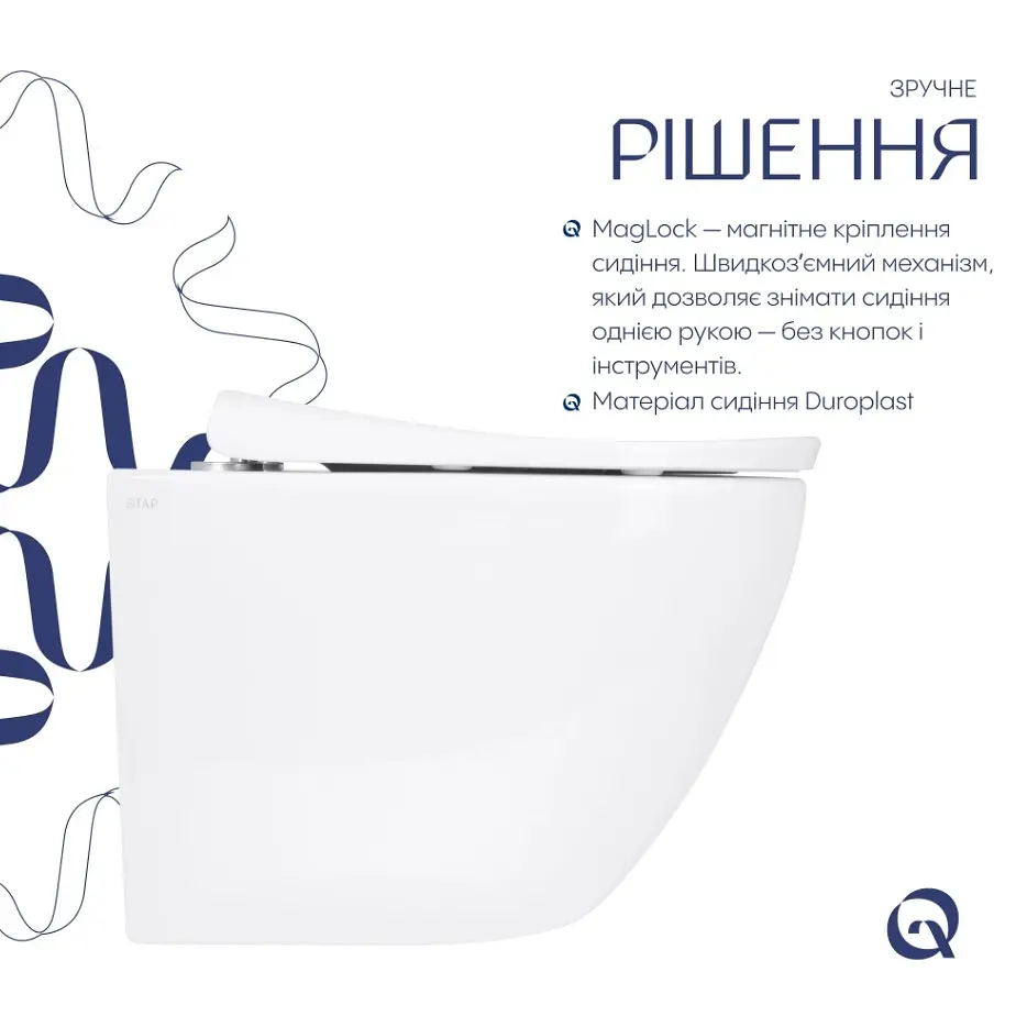 Унітаз підвісний Qtap Robin ML Ultra Quiet з сидінням Slim Duroplast/ Soft-close/ MagLock QTROBML26W49621 - фото 3