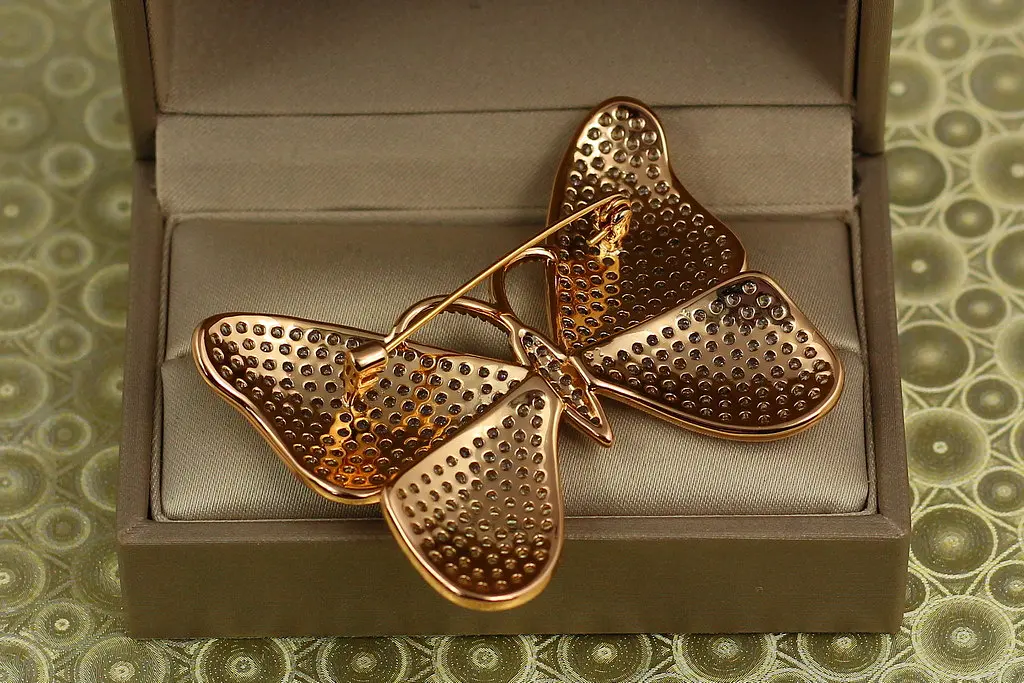Брошка Xuping Jewelry метелик Кришинниця золотиста - фото 2