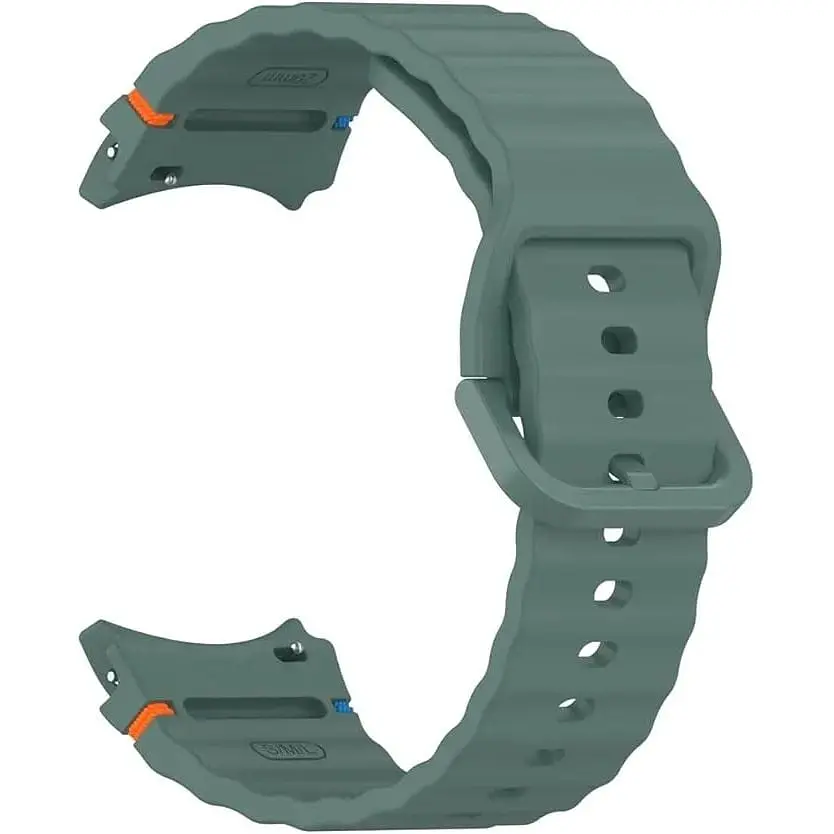 Силиконовый ремешок BeCover Ribbed Tape для Samsung Galaxy Watch (20 mm) 3 41 mm/4 40mm-44mm/5 40-44mm/6 40-44mm/7 40-44mm Dark Green (712041) - фото 3
