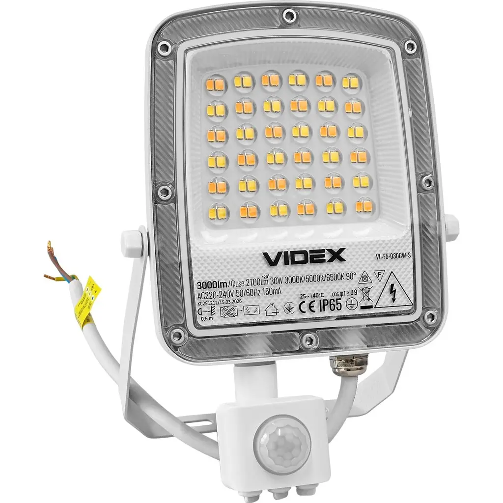 Світлодіодний прожектор Videx F5 30W з датчиком руху і освітленості White (VL-F5-030CW-S) [168708] - фото 6