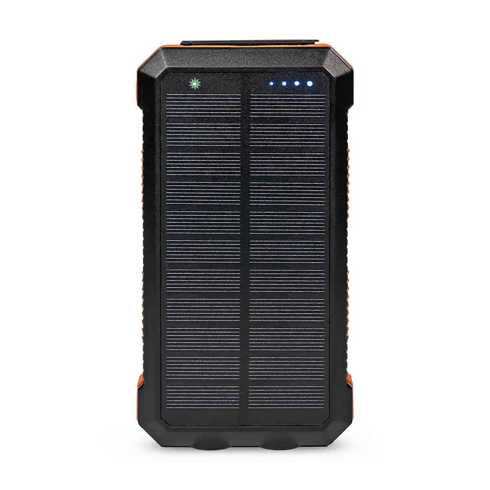 Повербанк з сонячною панеллю 20000mAh Power Bank Kraft KPB-U2230WFCSL Orange бездротова зарядка LED-ліхтар (43-00064)