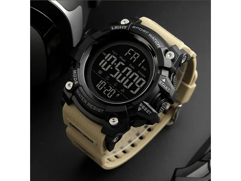 Чоловічий наручний годинник 1384 Black-Khaki Wrisband Skmei acs0030783 - фото 4
