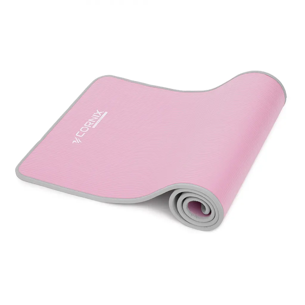 Килимок спортивний Cornix NBR 183 x 61 x 1 см для йоги та фітнесу XR-0095 Pink/Grey - фото 4