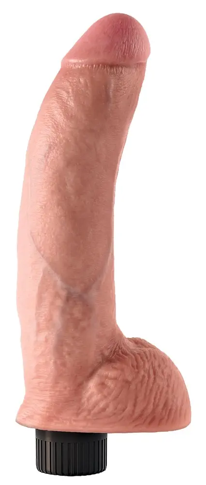 Вібратор King Cock Vibrating Cock With Balls 23 см тілесний - фото 3