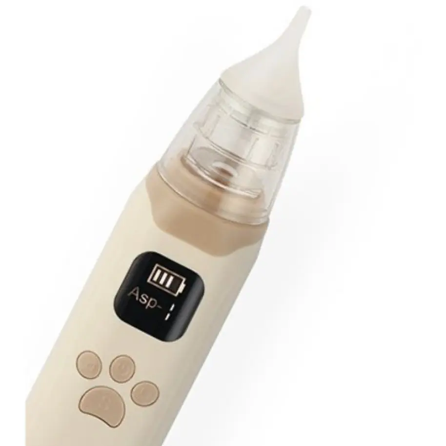 Аспиратор для носа BabyOno электронный с LCD экраном и мелодиями бежевый (1470/01) - фото 2