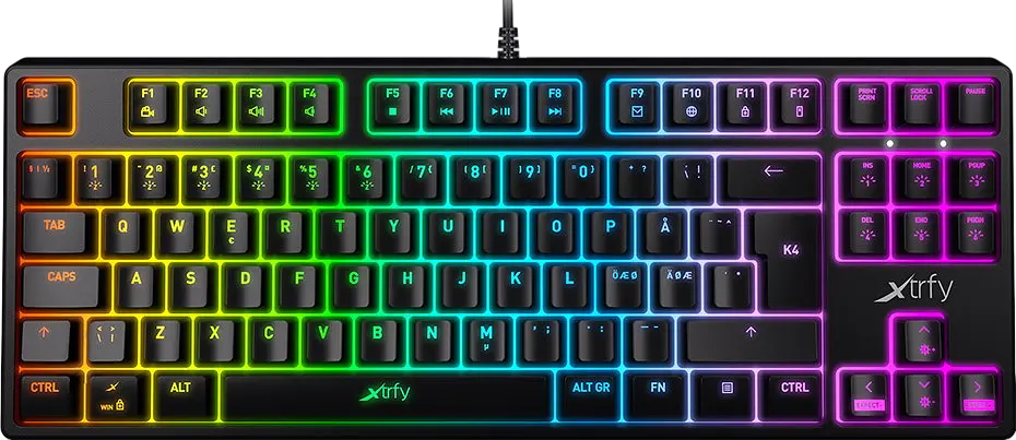 Клавіатура Xtrfy K4 TKL Kailh Red UA RGB Black (XG-K4-RGB-TKL-R-UKR) - фото 4