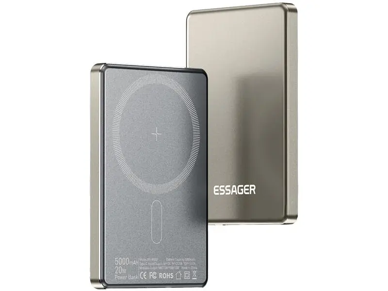 Зовнішній акумулятор (Power Bank) Essager KR-W002 5000mAh Grey (EDY5K-YJ0A-Z) - фото 2