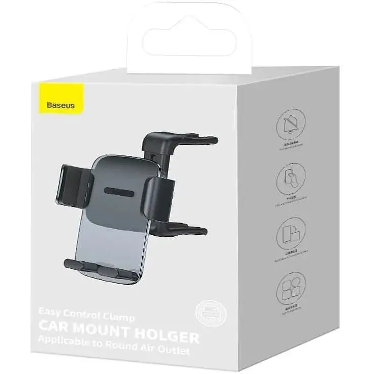 Автодержатель BASEUS Easy Control Clamp Car Mount Holder (Applicable to Round Air Outlet) (SUYK000201) - фото 9