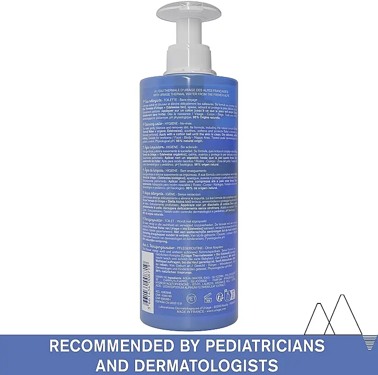 Очищаюча вода Uriage Bebe 1st Water No-Rinse для дитячої шкіри 500 мл - фото 3