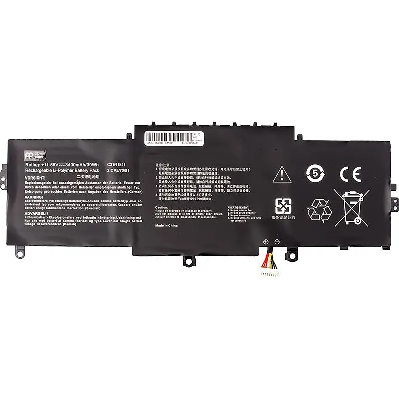Акумулятор PowerPlant для ноутбуків ASUS ZenBook 14 (C31N1811) 11.55V 3400mAh (NB431991)