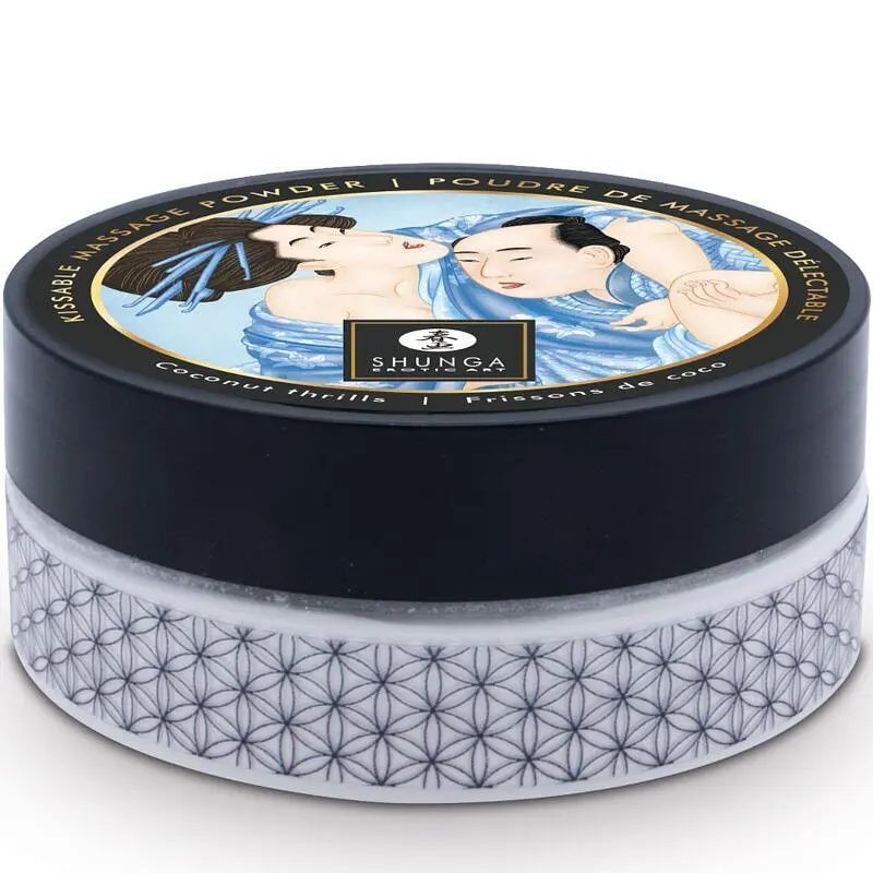 Пудра для оральних пестощів Shunga Body Powder Coconut Thrills, 75 г (кокос) - фото 2