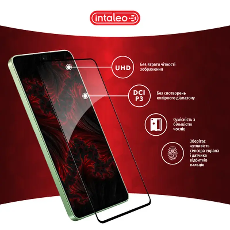 Скло захисне Intaleo Full Glue Xiaomi Redmi Note 13 4G Black (1283126583896) - фото 4