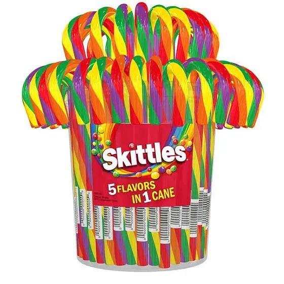 Льодяник-тростина Skittles Candy Canes 5 смаків у кожній цукерці 28 г - фото 5