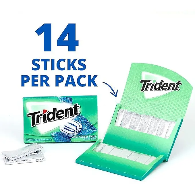 Жувальна гумка Trident Minty Sweet Twist Sugar Free Gum 12 шт - фото 3