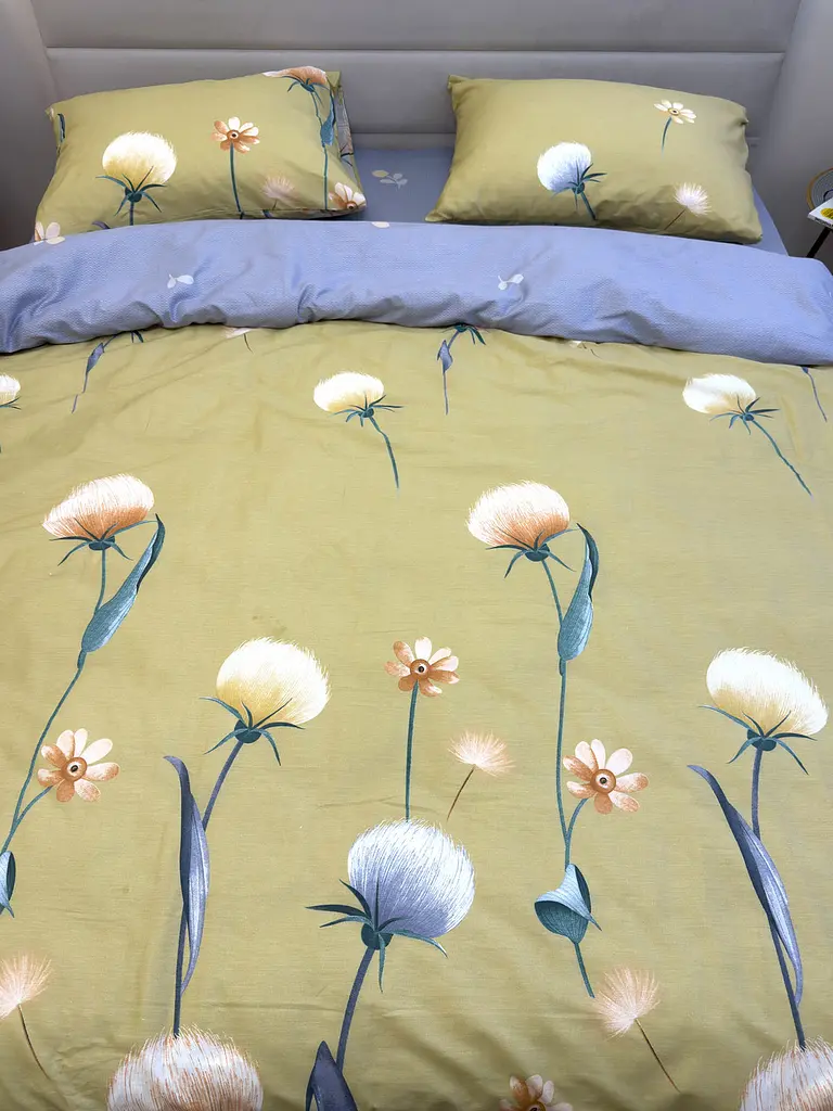 Комплект постільної білизни Ecotton двоспальний 180х215 см гірчичний Кульбаби (21211АВ) (23752) - фото 8