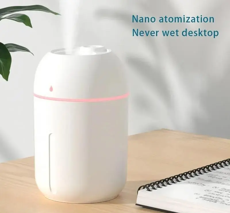 Зволожувач повітря + нічник humidifier colorful 330ml білий - фото 2