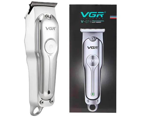 Машинка для стрижки волосся, вусів та бороди VGR V-071 бездротова з USB зарядкою 5W срібляста (24322-V-071_277) - фото 3