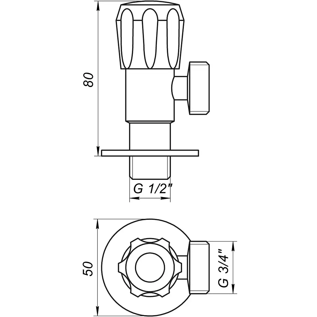 Кран вентильний кутовий Q Professional 1/2″X3/4″ NV-QP999 000021869 - фото 5