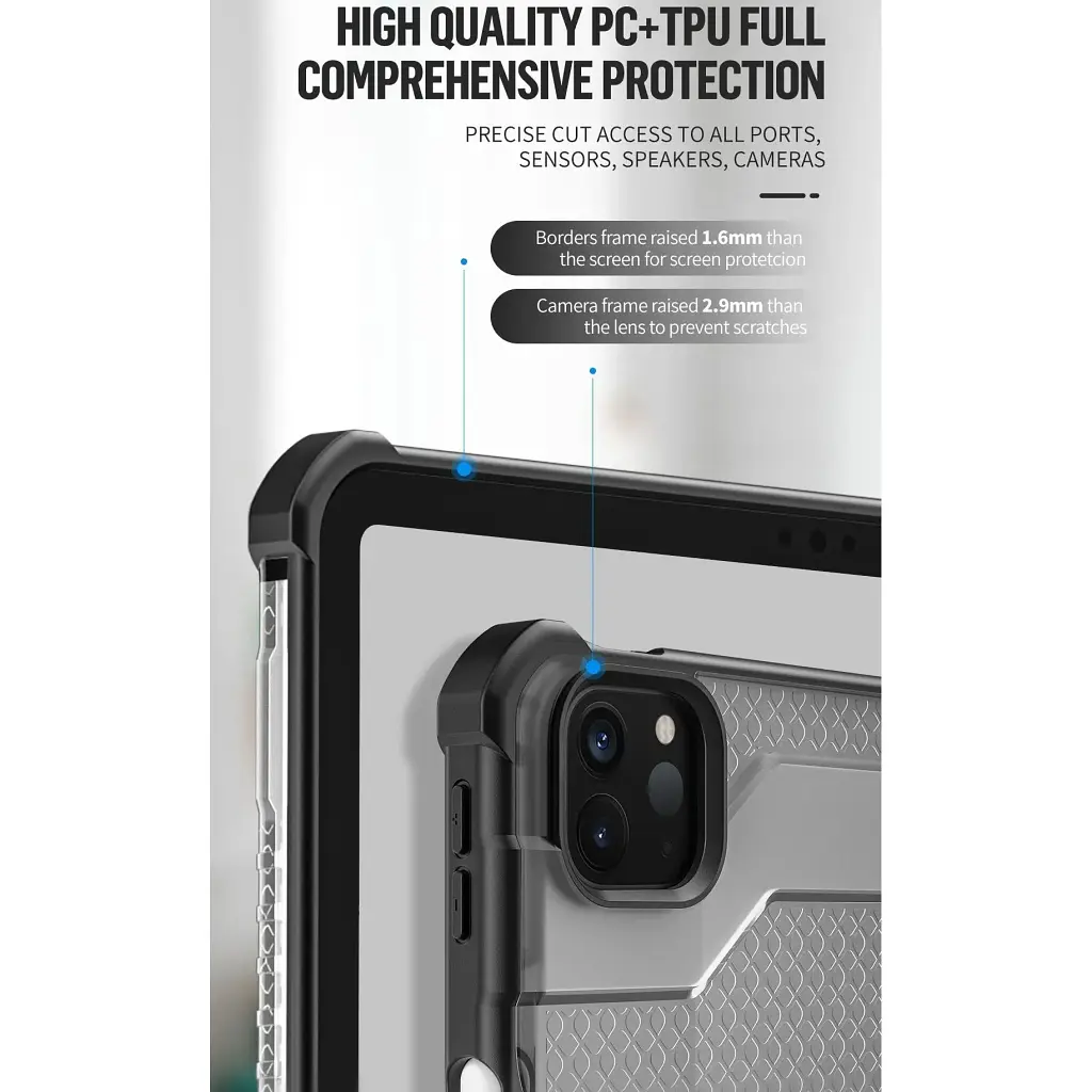 Чохол Blueo Drop Resistance with Kickstand для Apple iPad Pro 11` M4/M5 (2024-2025) Black [142161] - фото 15