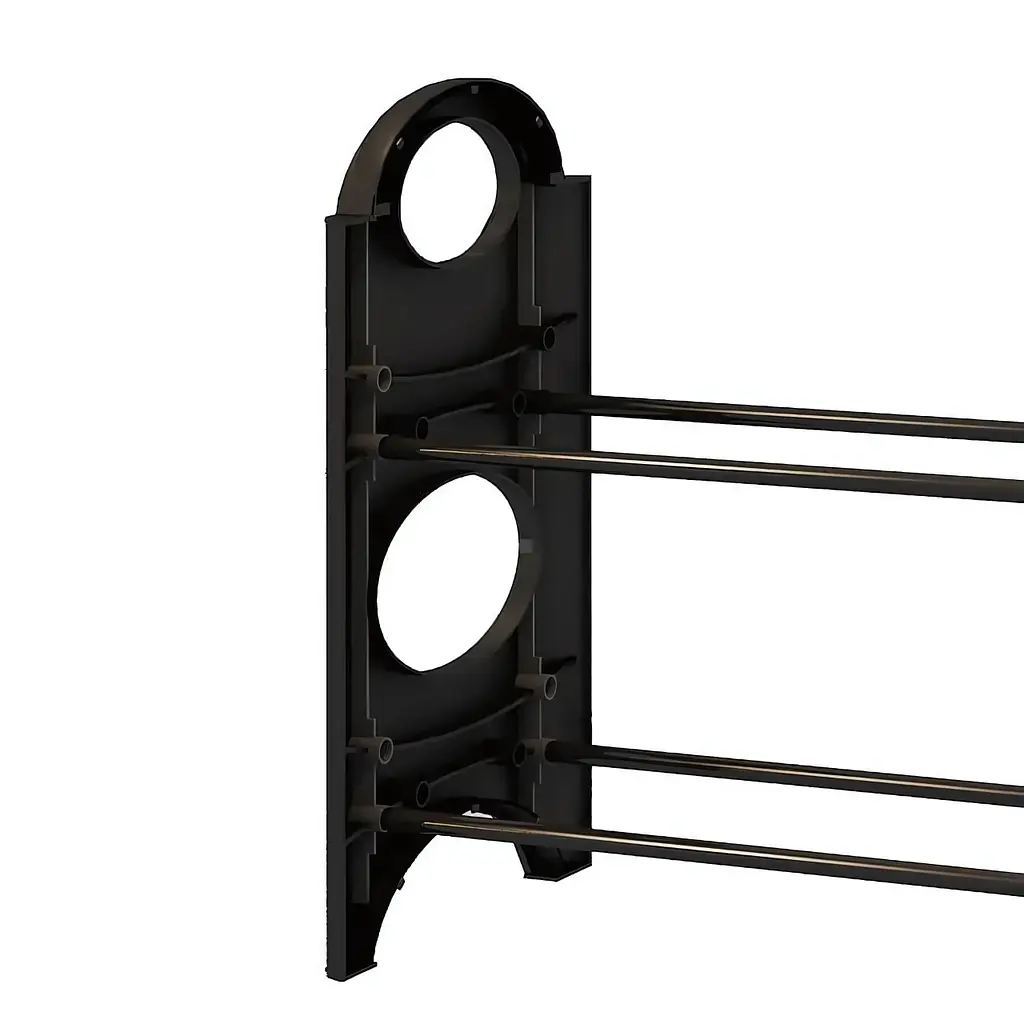Полиця органайзер для взуття в передпокій Shoe Rack на 4 яруси, комбінація металу з пластиком, чорна (57198011) - фото 6