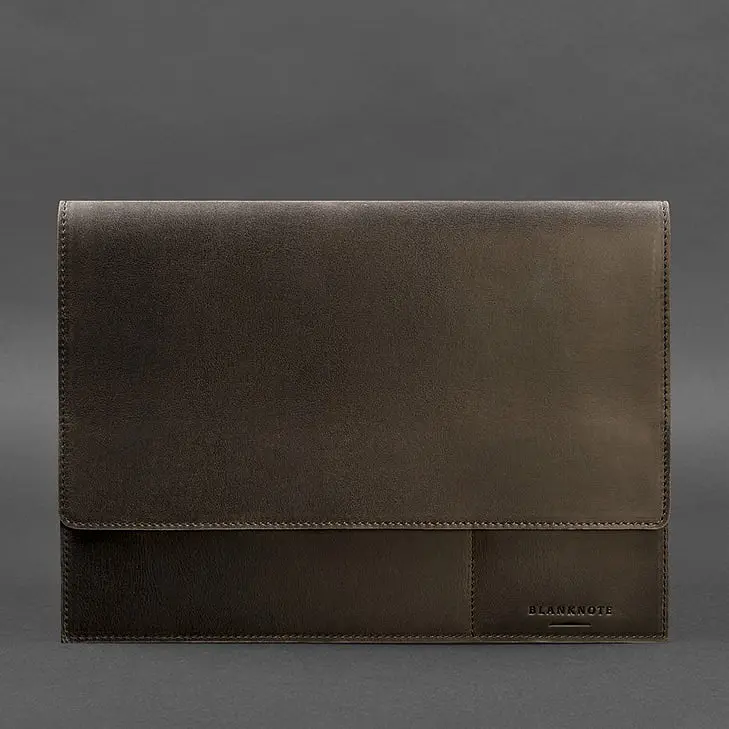 Кожаная папка для документов А4 (на магнитах) темно-коричневая Crazy Horse - фото 5