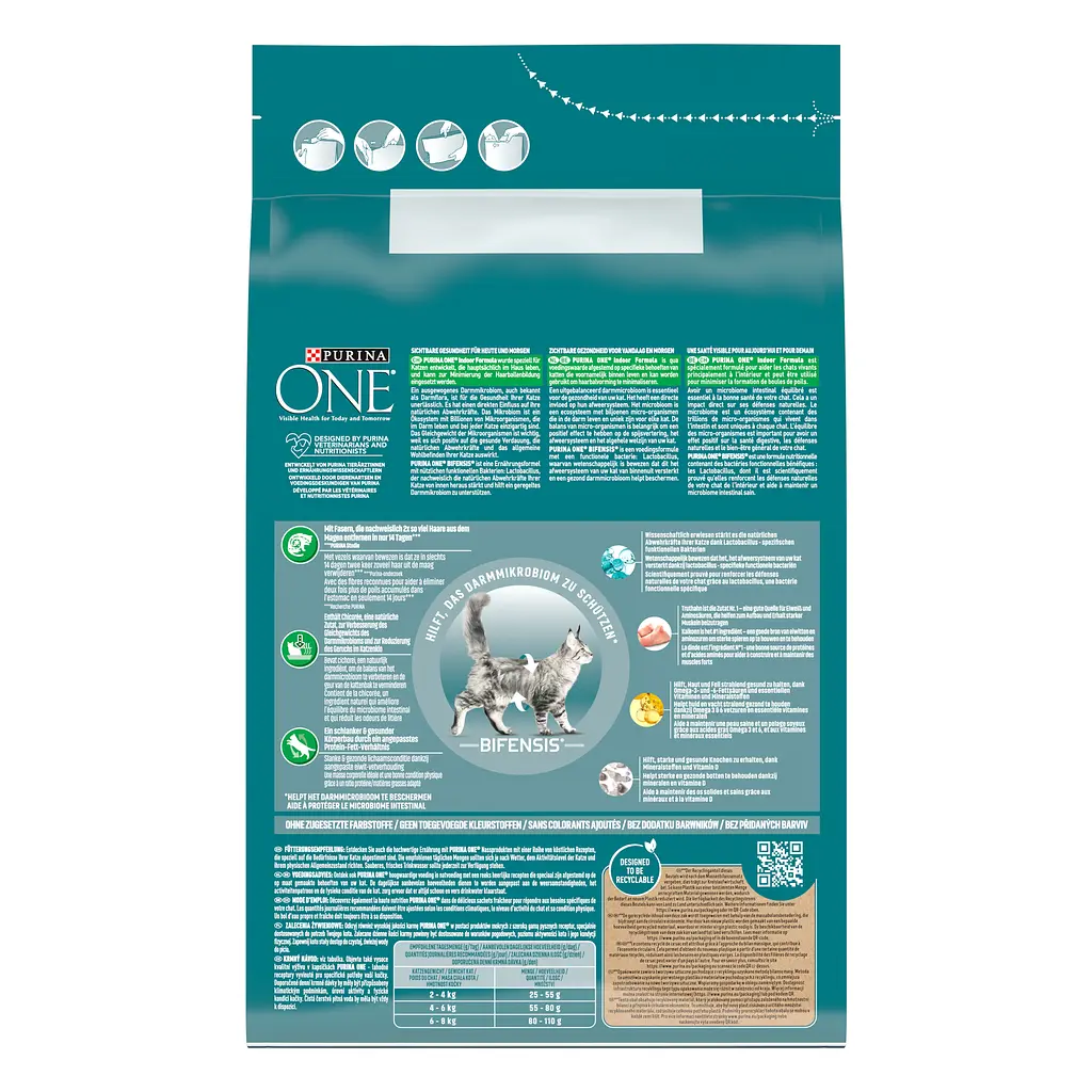 Сухий корм для дорослих домашніх котів Purina One Indoor з індичкою та цільними злаками 3 кг (12485656) - фото 3