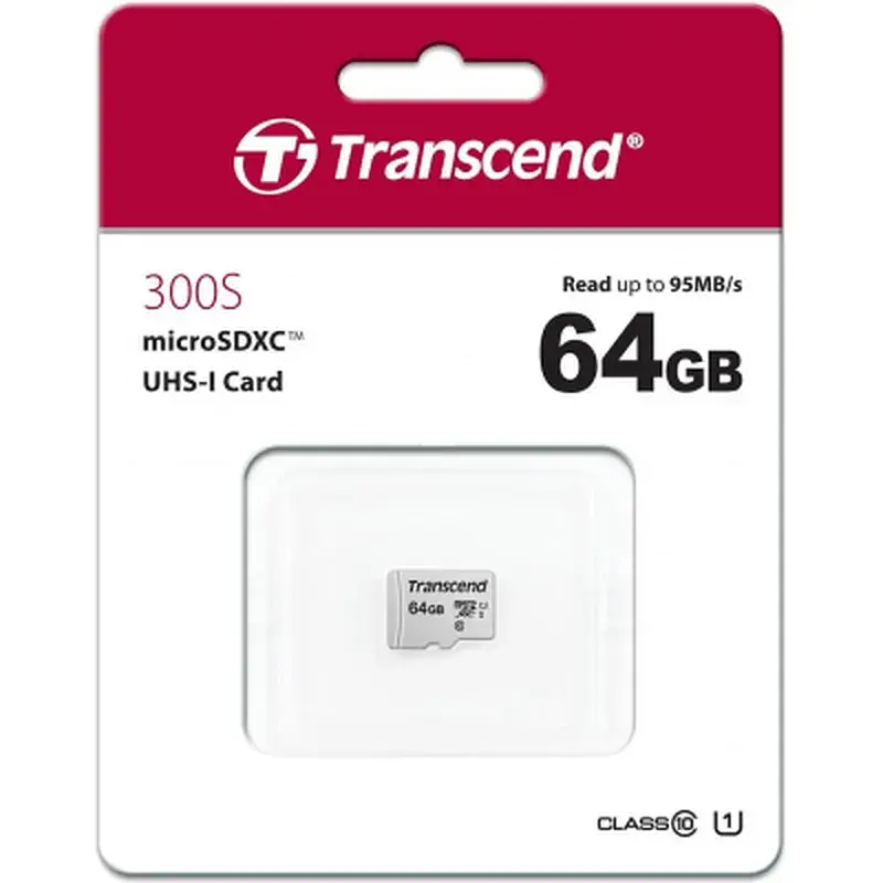 Карта пам'яті Transcend 64GB microSDXC class 10 UHS-I U1 (TS64GUSD300S) - фото 2