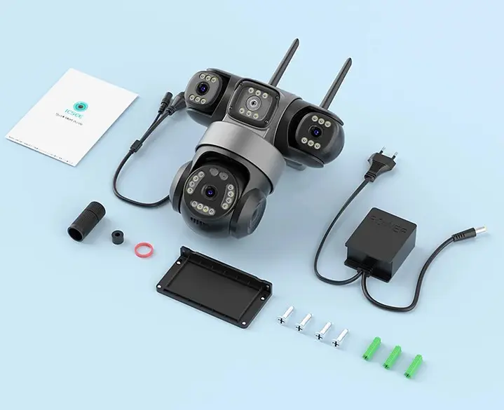 Вулична WiFi камера Besder K4QQ IcSee  15Мп  чорна 3 незалежних об'єктиви поворотні - фото 2