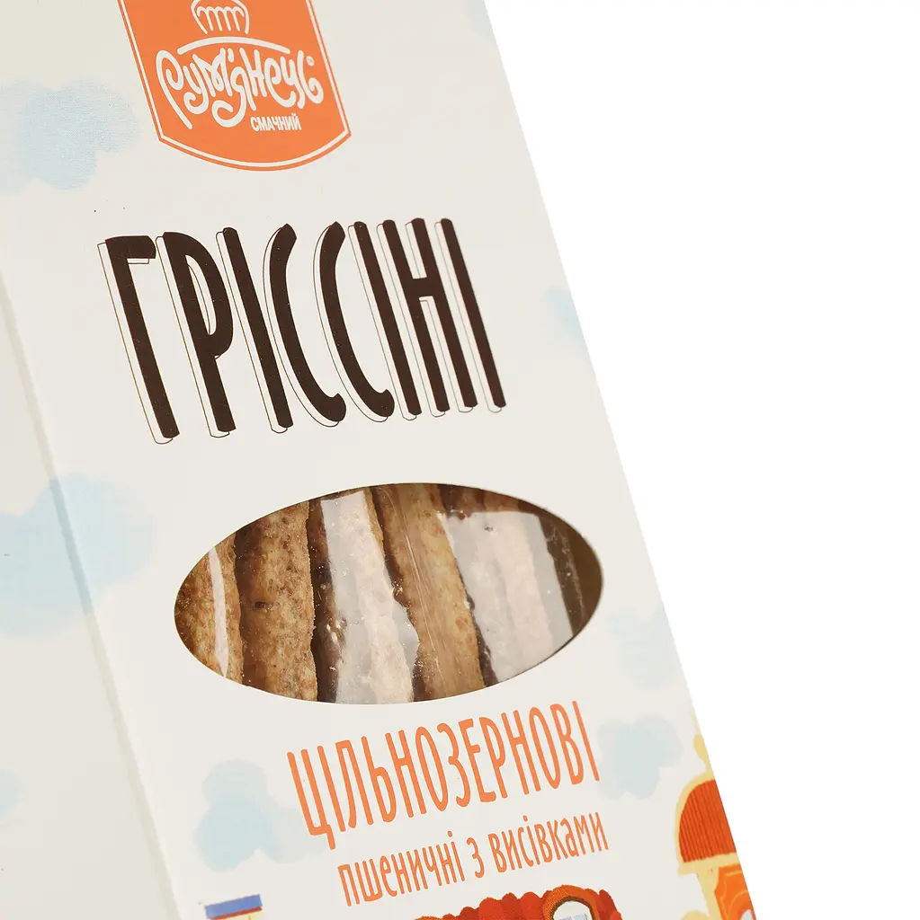 Хлебные цельнозерновые палочки Рум`янець Пшеничные, с отрубями, 125 г (885829) - фото 3