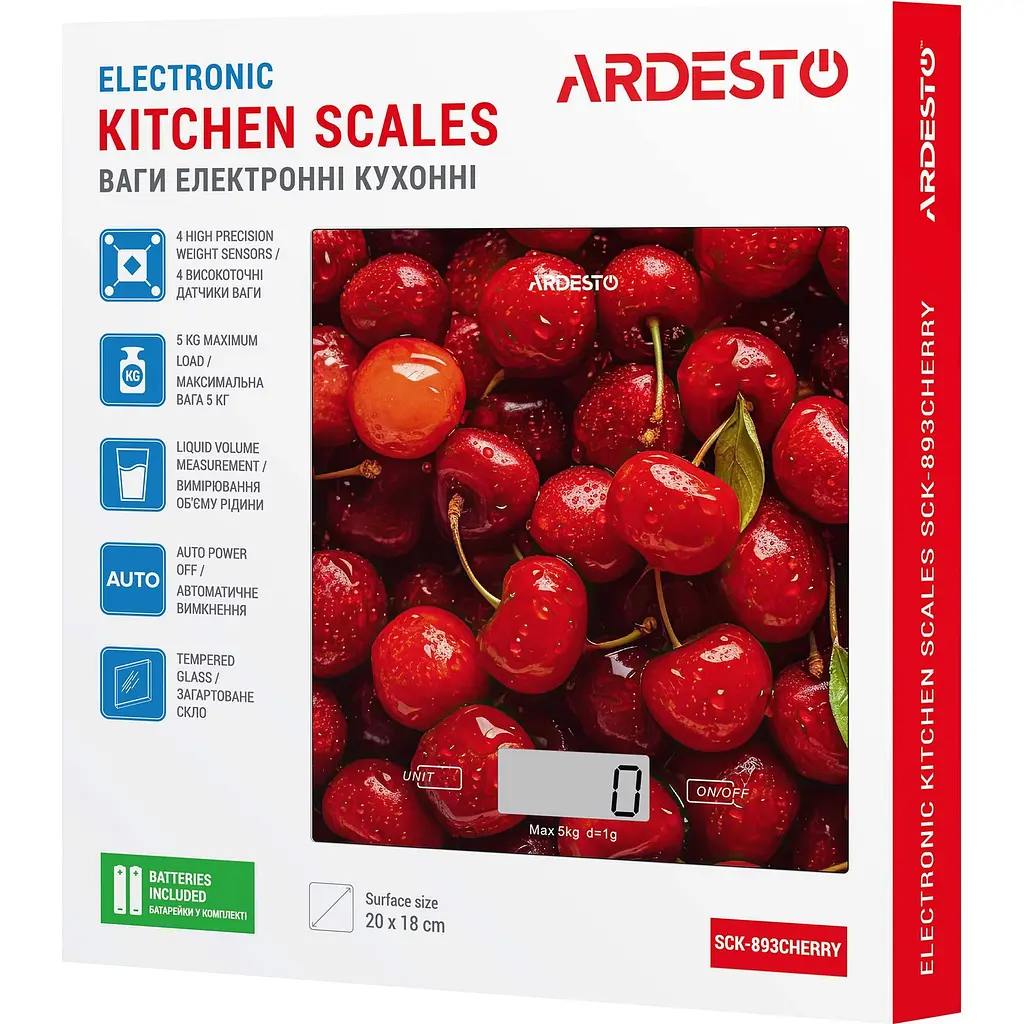 Весы кухонные Ardesto SCK-893CHERRY [138193] - фото 6