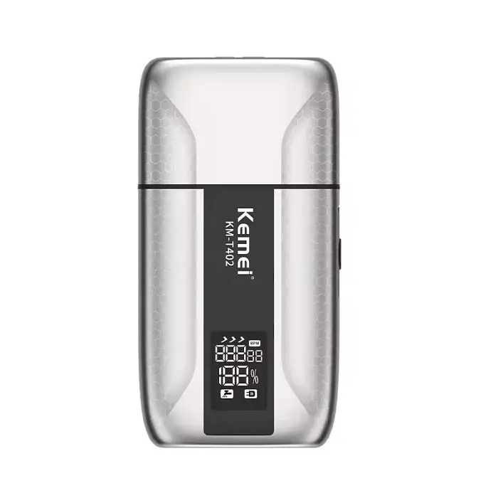 Професійна бритва KEMEI T402 / Шейвер водонепроникна IPX7, з LED-дисплеєм / Подвійна електробритва з 3 регульованими швидкостями та УФ-захистом