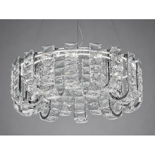 Хромована кришталева LED люстра Linisoln 559-500 CH 55 Вт з пультом-димером та 3 температурами світла - фото 4