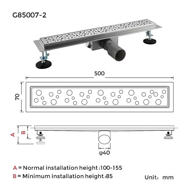 Душовий канал Gappo G85007-2 70x500 мм нержавіюча сталь - фото 8