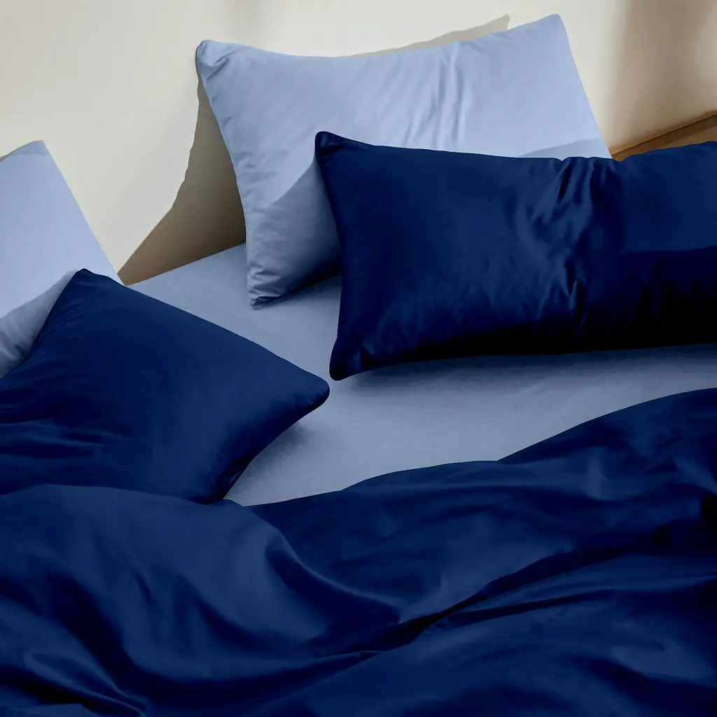 Євро постільна білизна з простирадлом на резинці DENIM BREEZE CS1 COSAS (4822052441206) - фото 2