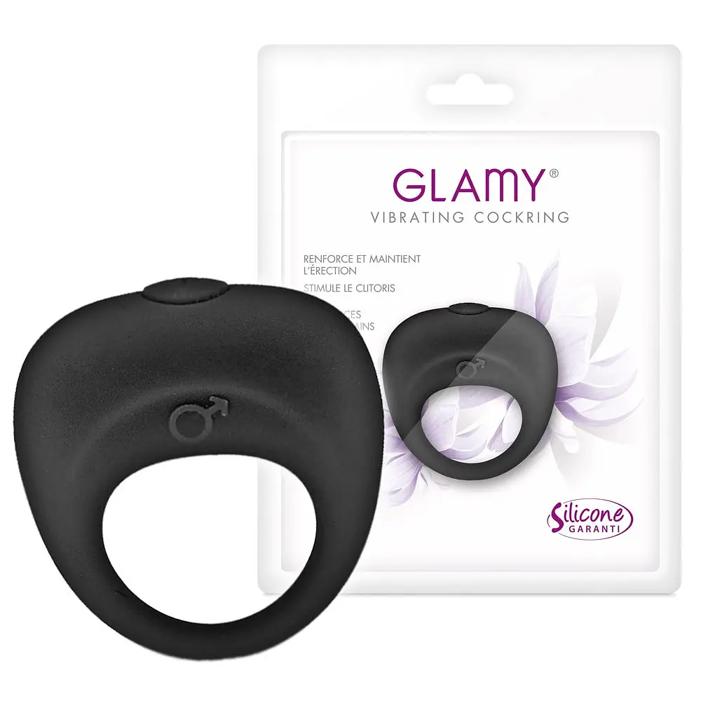 Віброкільце Glamy Vibrating Cockring, 5 см (чорний) - фото 3