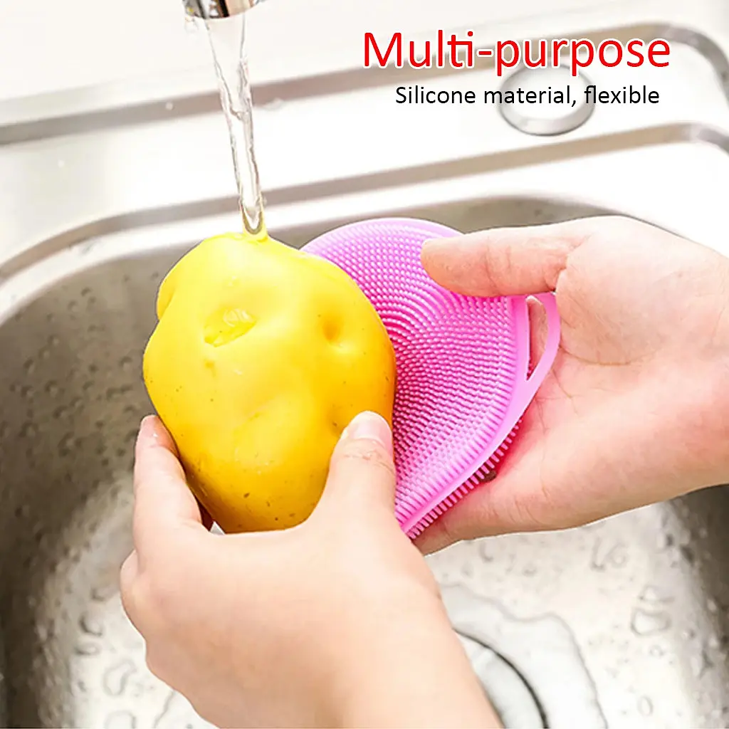 Губка мочалка прихватка для посуду силіконова Better Sponge 4 в 1, Kitchen Master Блакитний 85751 - фото 9