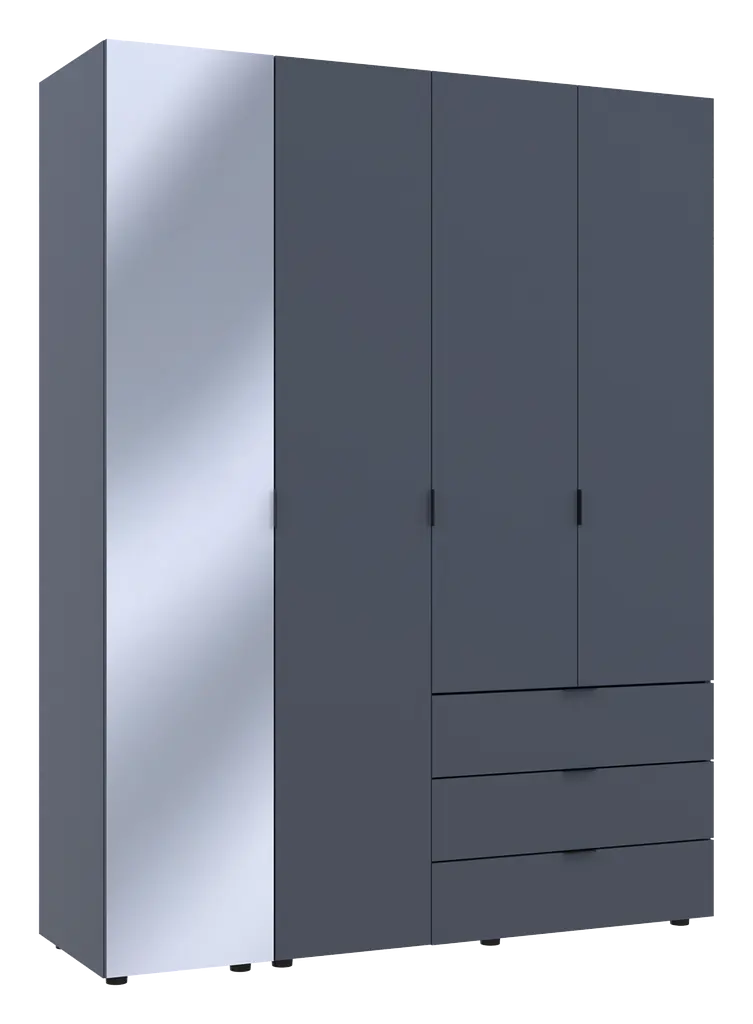 Шафа для одягу Doros Гелар Графіт 3ДСП/Дзеркало 155х49.5х203.4 (42002158) - фото 5