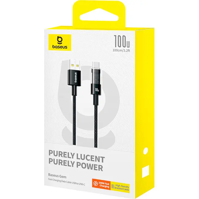 Кабель Baseus Gem Fast-Charging Cable USB to Type-C 100W 2m P10373002111-01 Black - фото 5