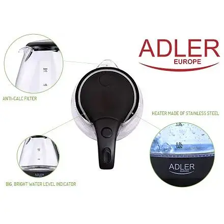 Чайник Adler AD 1224 glass 1.5 л - фото 6