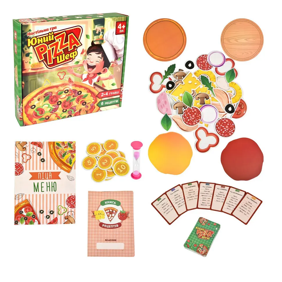 Настільна гра Юний Pizza Шеф 30781 інгредієнти для піци 6 рецептов - фото 2